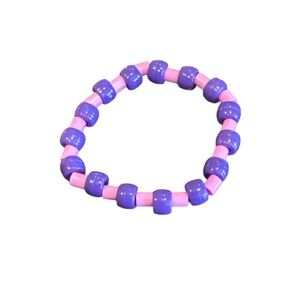 3 FOR $20 HANDCRAFTED Purple Pony & Mauve Fuse Beaded Stretch Beaded Bracelet
